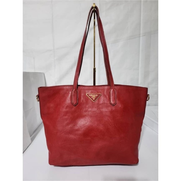 Authentic Prada Saffiano Shopping Tote Red - Picture 1 of 16
